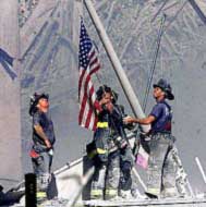 fireman and flag